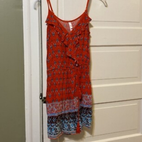 🍭🌺Red and Blue Sleeveless Overall Shorts - Picture 9 of 9